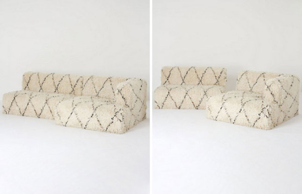 Diamond Shag Sectional