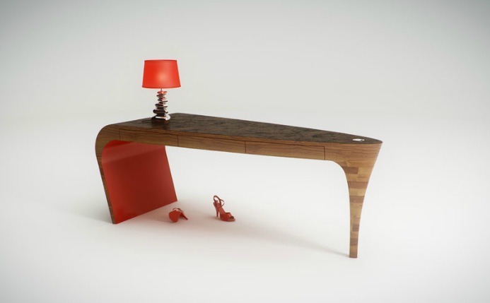 Modern Unusual Curved Desk