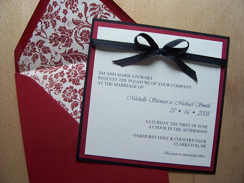 Red and black wedding invitation ideas