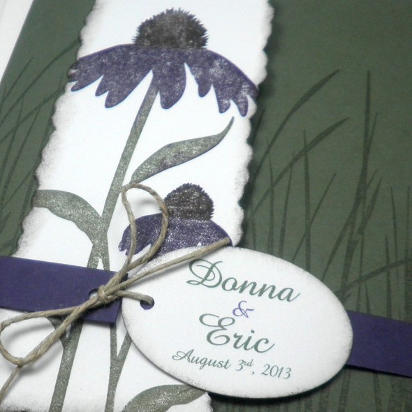 Deep green and purple daisy combination on matte finish paper