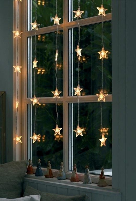 String lights hanging on the window will create a magical effect