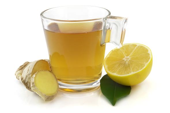 Ginger tea, facilitates detoxing via perspiration while soothing stomach irritation.