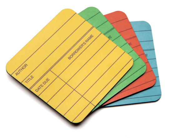 Library card coaster set is perfect for bookworms
