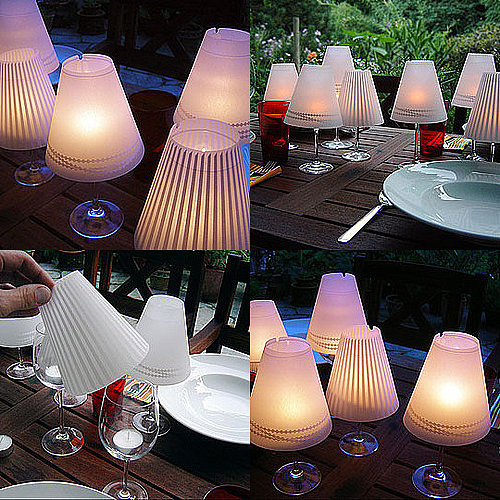 DIY Wine Glass Votive Lighting