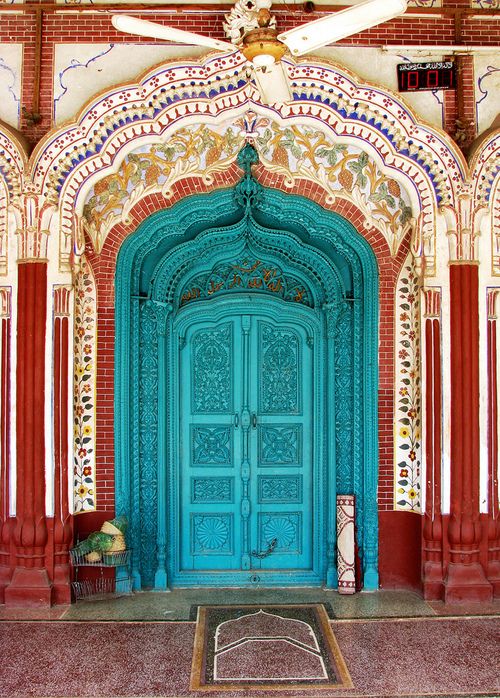 Blue door and arches