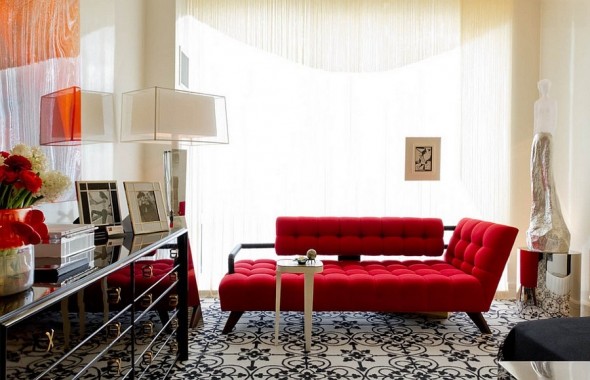 If you really want to invest in a piece of furniture, tufted sofa in primary colors is bet you can play on. 