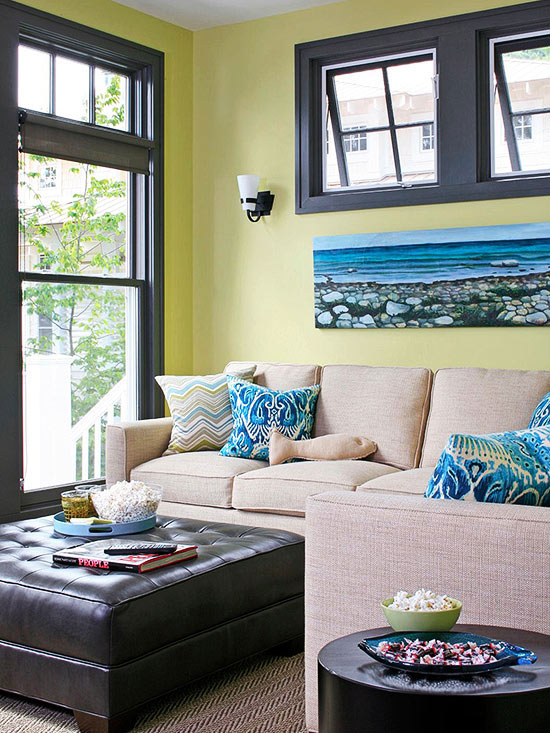 Use an Ottoman for a Coffee Table