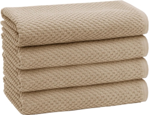 Euro Spa Waffle Weave Bath Towels (Set of 4, Linen)