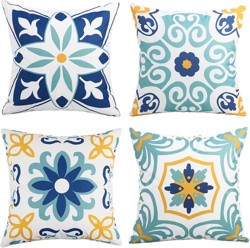 Weatherproof outdoor throw pillows