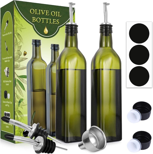 Glass olive oil dispenser bottles