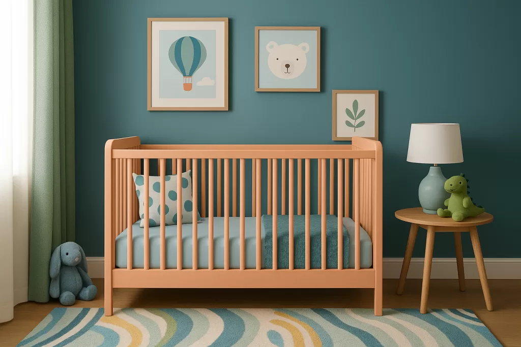 peach baby crib