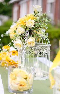 choose to decorate with floral arrangement or use ribbons to give a finished look