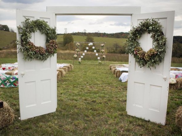 Door and wreath gives a symbolic entrance to the new chapter of your life.