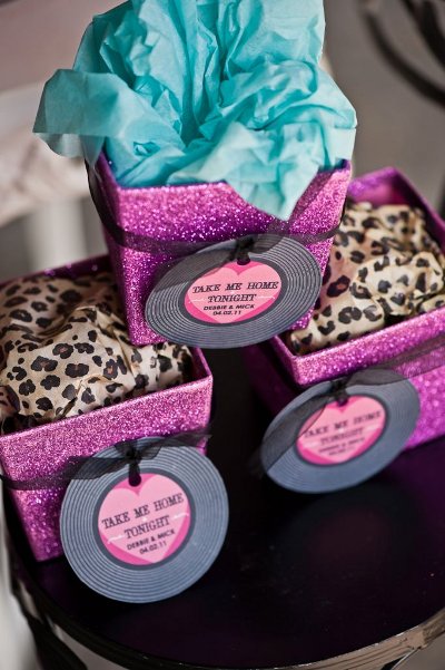 Party Favors with Mini Records, Rock & Roll Wedding Theme