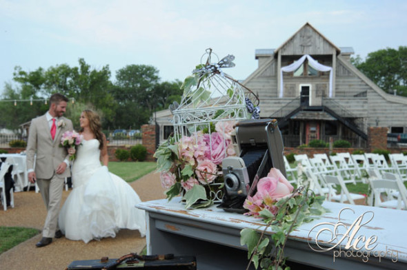 floating dresses, camper vans, ribbons and flowers used in decoration