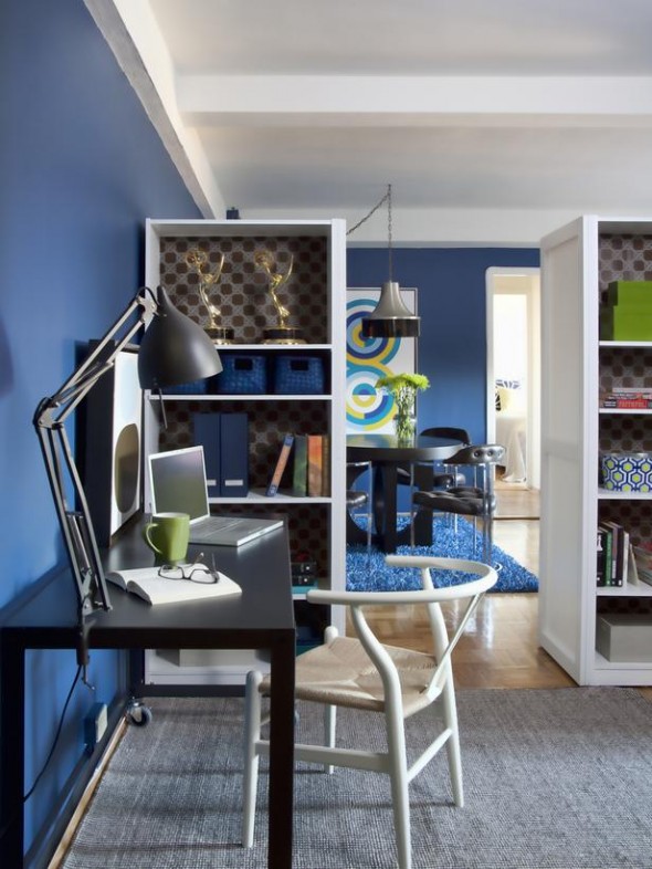 A room divider can open a dedicated space for home office
