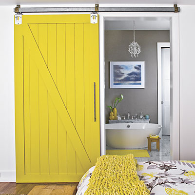 Add a spark with bright shade of yellow on the door, for fun tropical looks 