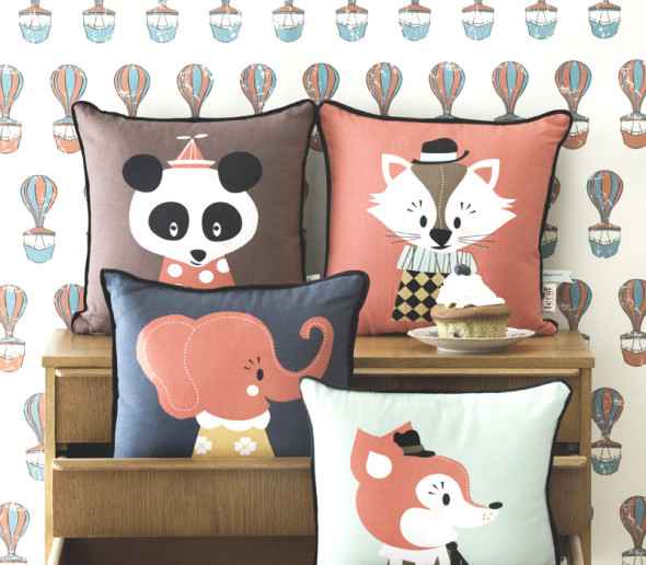 This collection of animal themed cushions will give the room cozy and adorable feeling