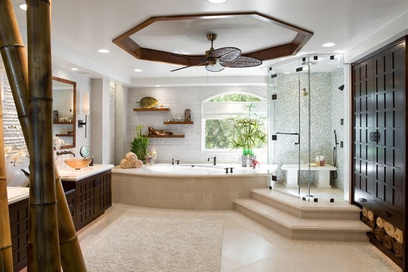 Speaking of bathrooms, spa-like home bathrooms are catching on. Inspired by classic Chinese and traditional design elements, bathrooms easily usher in that spa-inspired vibe.