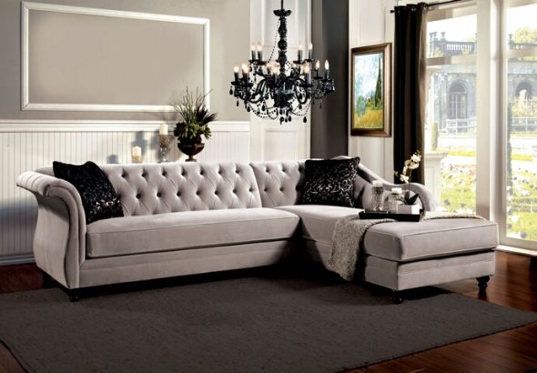 Flared Arm Sectional Sofa