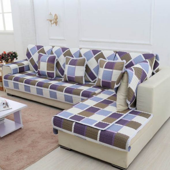 Plaid Sectional Sofa